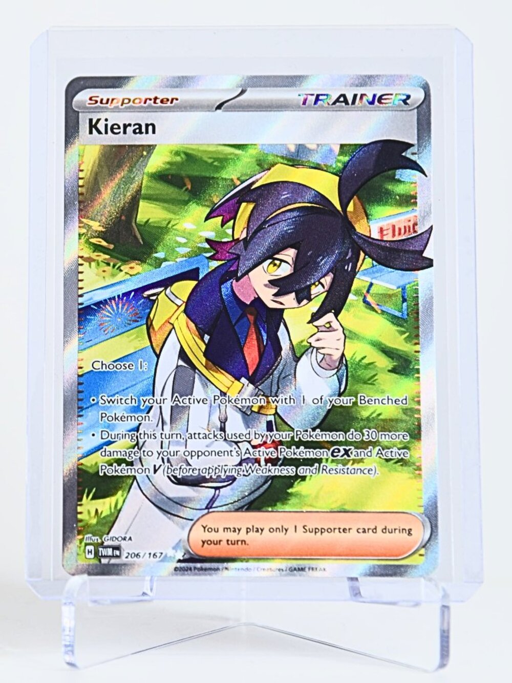 Pokemon Card Kieran 206/167 Ultra Rare Holo Twilight Masquerade